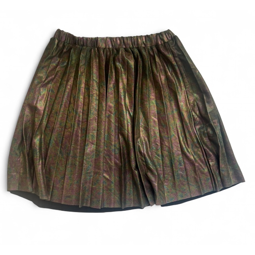 Silence + Noise Pleated Skirt woman's‎ Size Medium Metallic Multi Small Mini